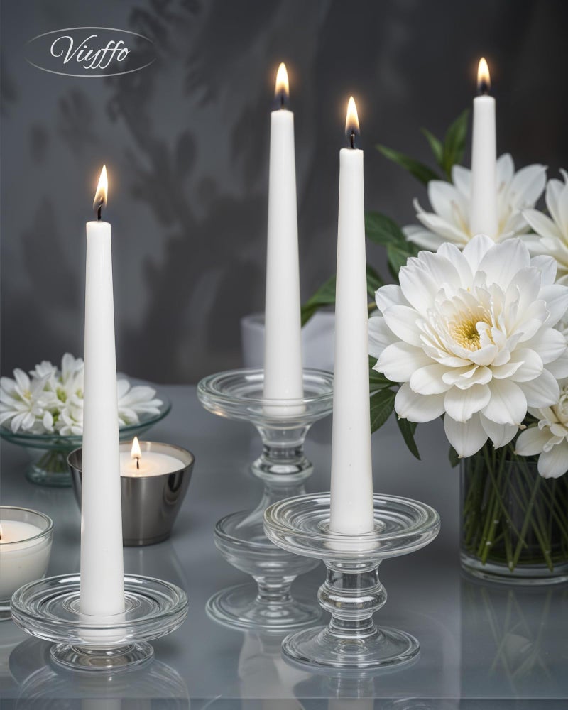 Viyffo Taper Candles 12 Inch White Set of 4 Unscented  Dripless  Smokeless Long Tall Tapered Candlesticks Wedding Home Decor Dinner - Image 4